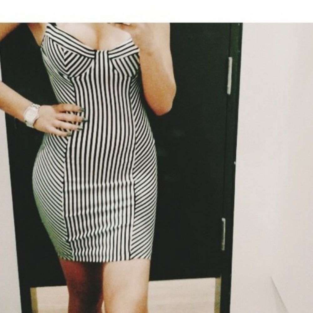 AA black and white stripe dress